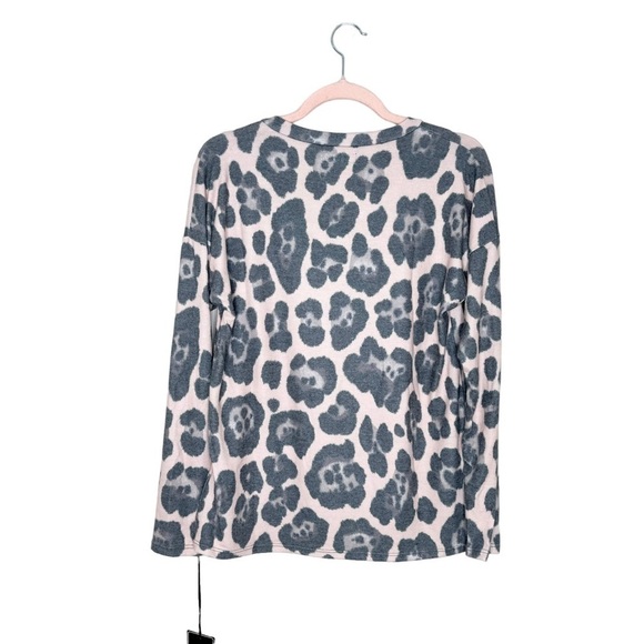NWT Michael Lauren Vneck Animal Print Sweater - Picture 3 of 4